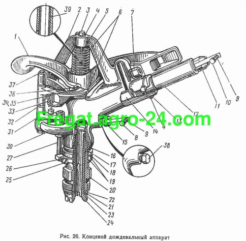 Дождевальный аппарат на ДМУ Фрегат